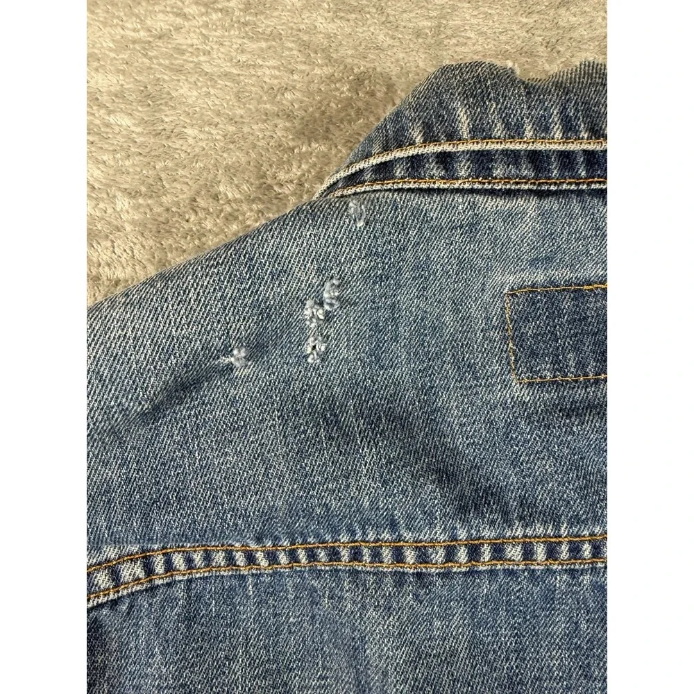 Vtg 80s Levi's 70500 Denim Trucker Jacket Men's L Faded Distressed USA-Era